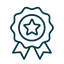 Line art icon of an award badge